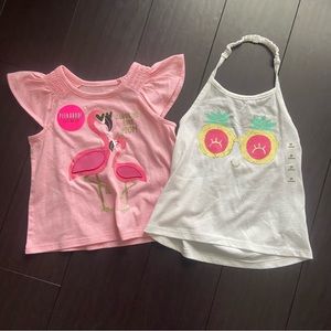 NWT The Children’s Place Toddler girl glitter tank & t-shirt set size 2T